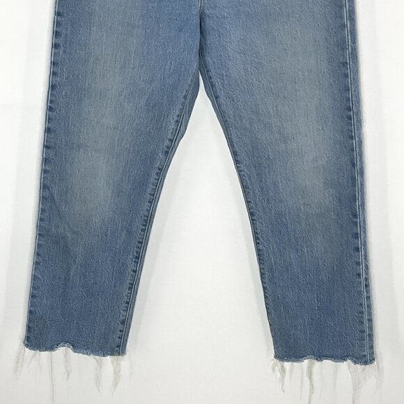 Levis Jeans Women 29 Wedgie Straight Blue Raw Hem Premium Denim - Picture 5 of 14